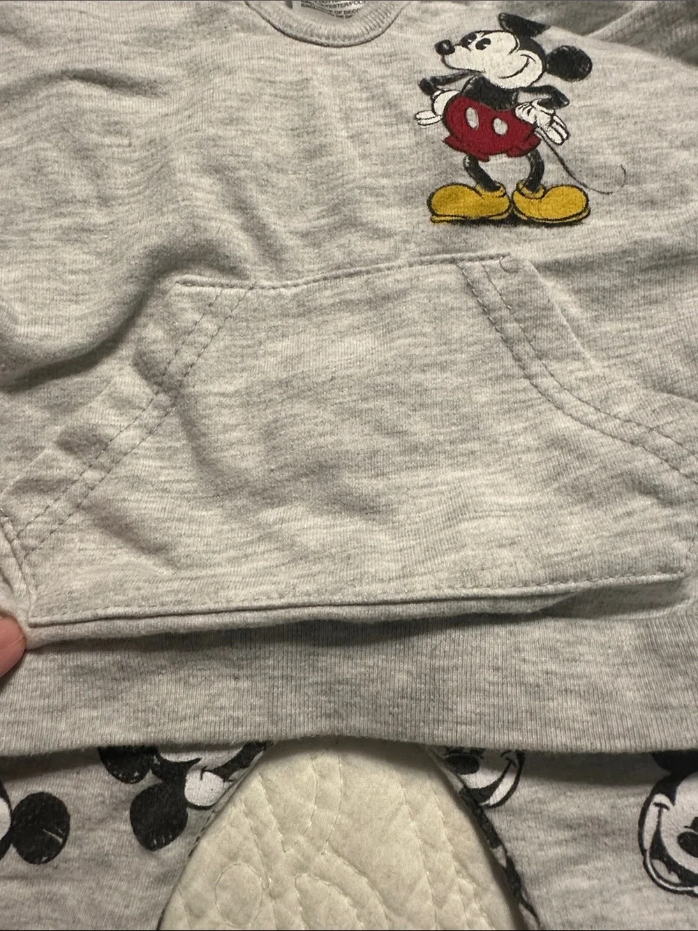 0283 Disney Gray Mickey Mouse Hoodie & Jogger Set size 6-9 months